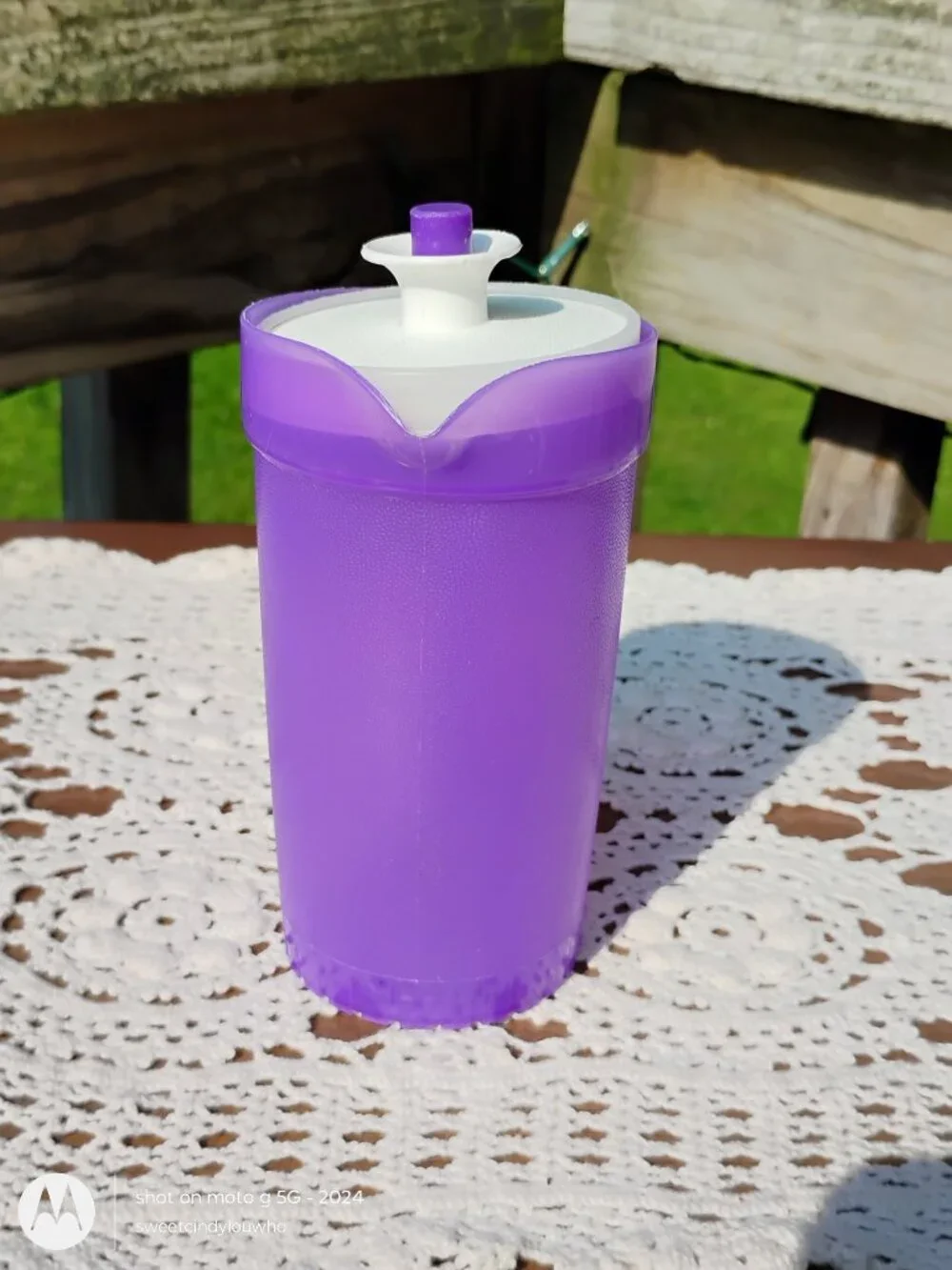 Tupperware Toys grape purple mini party set pitcher with classic push button lid